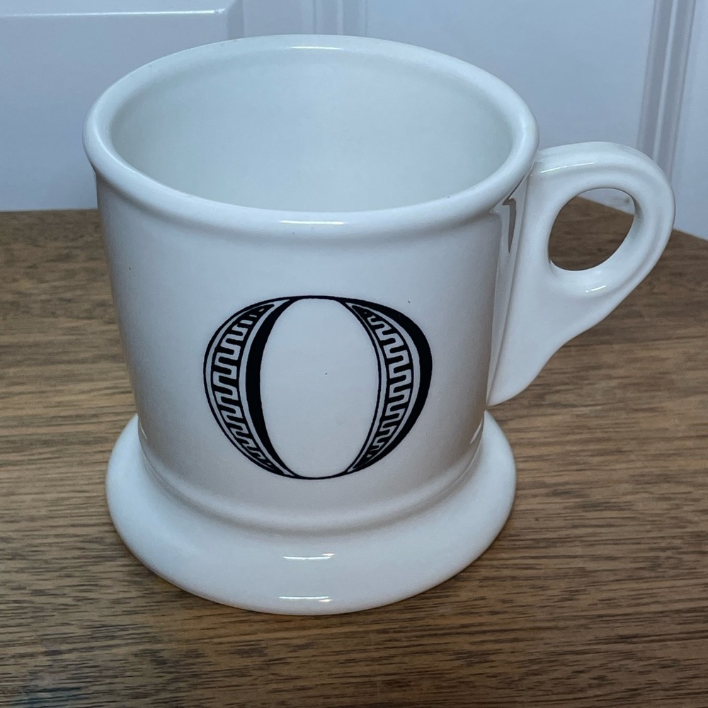 Anthropologie Monogram White Mug “O” Initial